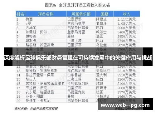 深度解析足球俱乐部财务管理在可持续发展中的关键作用与挑战